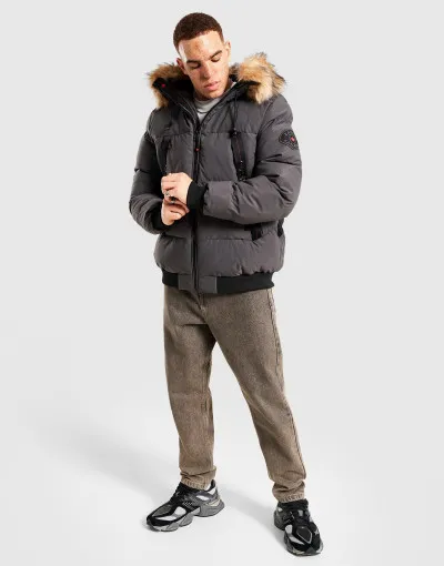 Zavetti Bunda Zavetti Hooded Bomber Jacket Asphalt