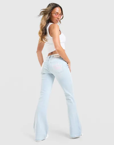 Juicy Couture  DŽÍNY Low Rise Diamante Crown 